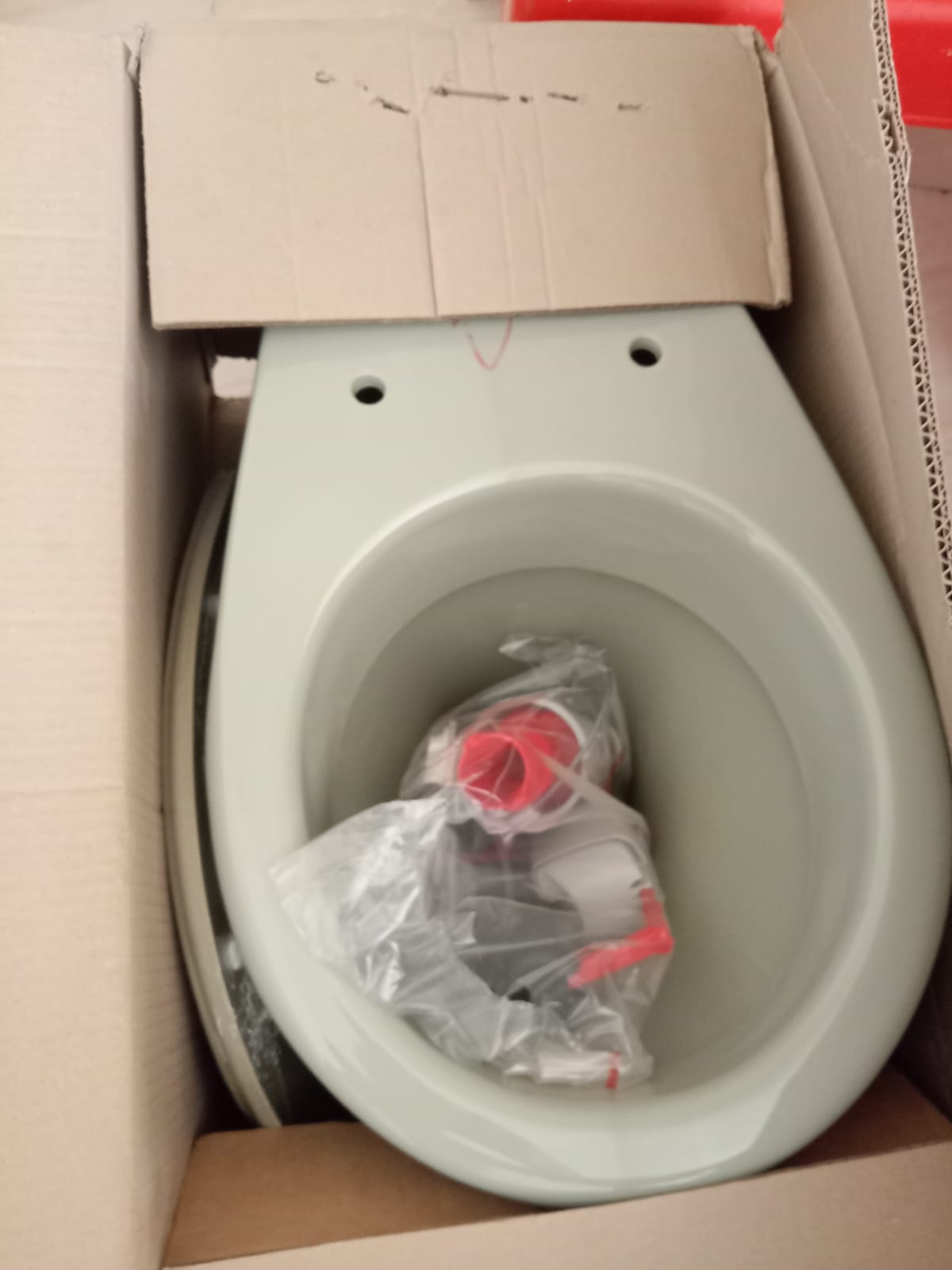 New toilet installed in a bathroom